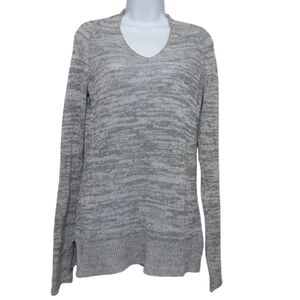 Isda & Co Sweater women M pull on gray cashmere wool lagenlook soft retro casual
